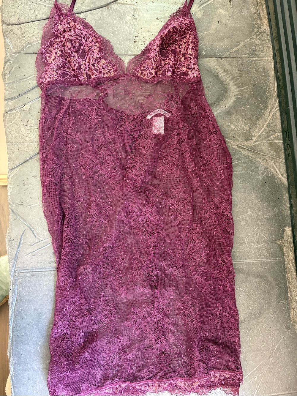 Sheer Lace Chemise Slip - Plum. Victoria's Secret.  Worn 1-2 times.